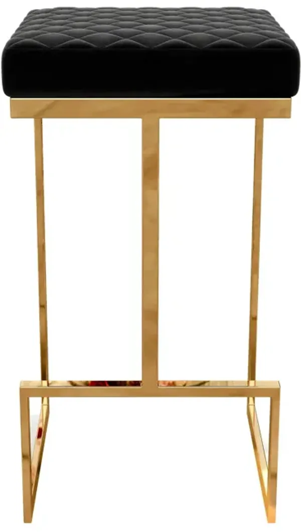 Joel - Upholstered Stool - Black / Gold