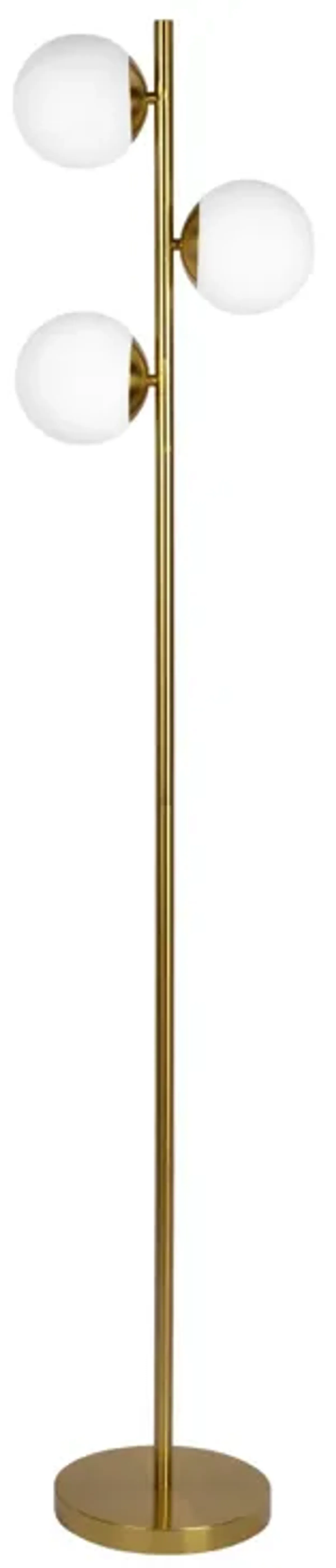 Brilliance - Modern Floor Lamp, Opal Shades And Round Base - Clear / Gold