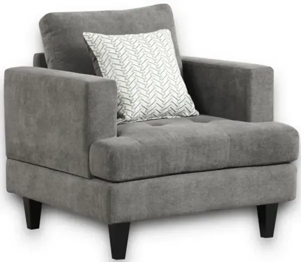 Callaway - Chair With Throw Pillow - Gray