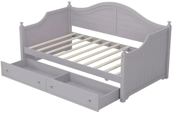 Daybed With 2 Storage Drawers, Sofa Bed With Handrail For Living Room Bedroom