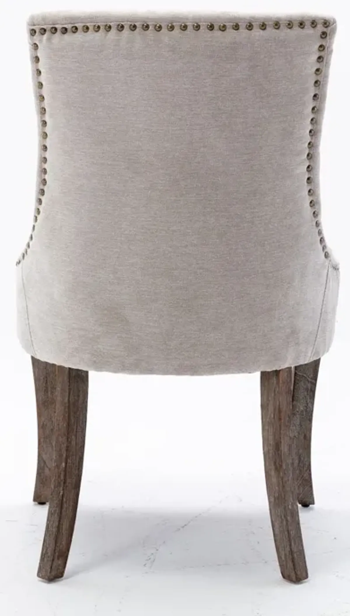Ultra Side Dining Chair,Thickened Fabric Chairs With Neutrally Toned Solid Wood Legs, Bronze Nail Head (Set of 2)