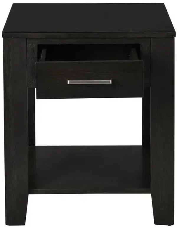 Bruno - Wooden Table With Tempered Glass Top And Drawer