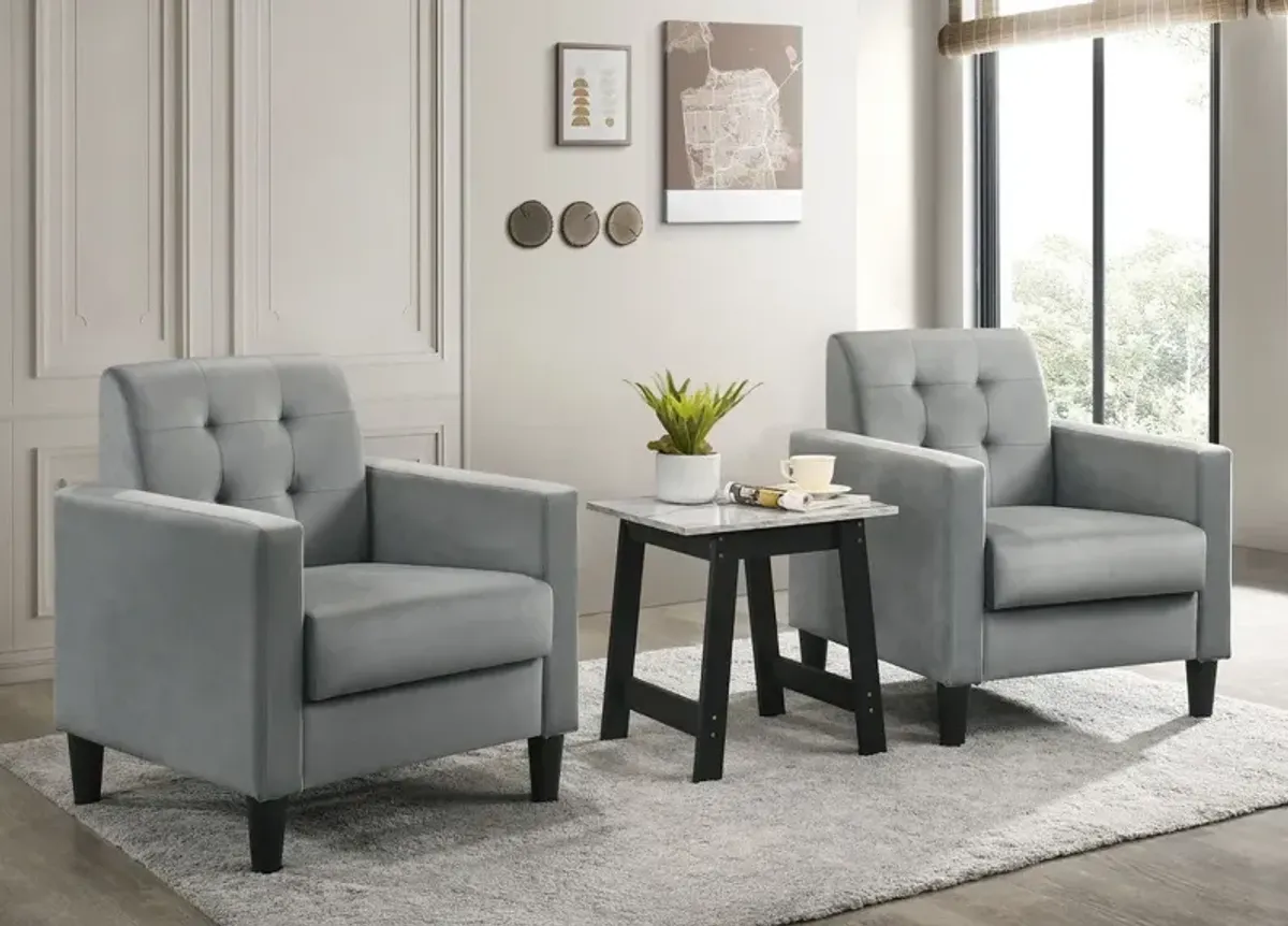 Hale - Velvet Armchairs And End Table Living Room (Set of 3)