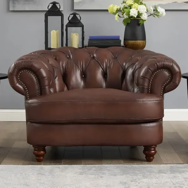 Newport - Leather Chair - Caramel