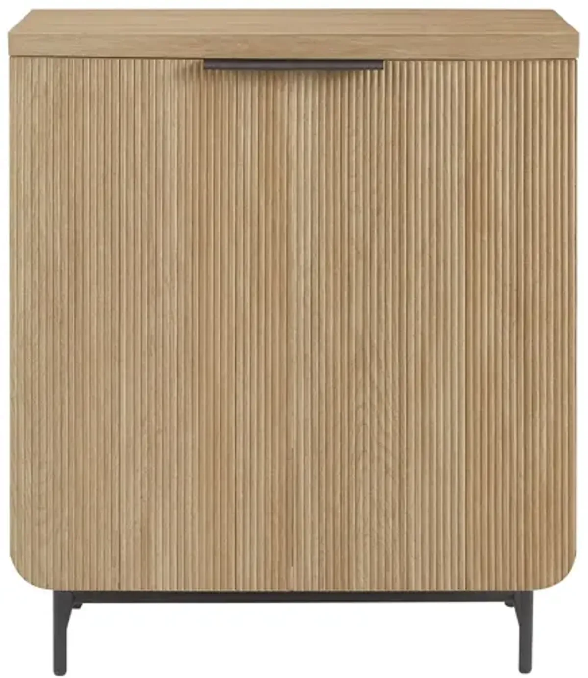 Modern Scandi Fluted Door Storage Console - Coastal Oak