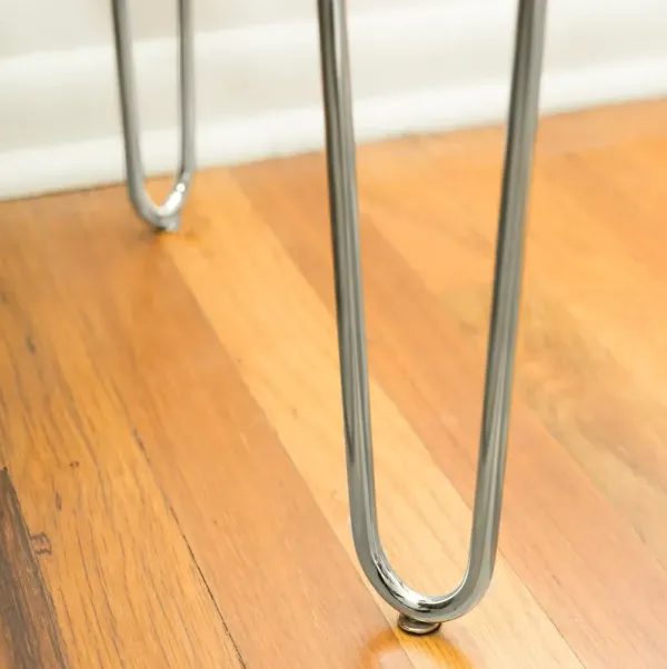 Mid-Century Modern Hairpin Leg Computer Desk - White