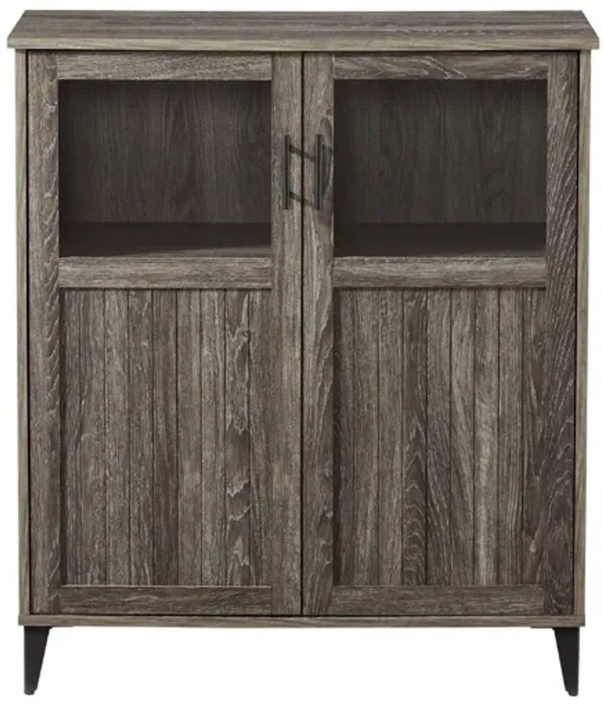Modern Grooved Door Accent Cabinet