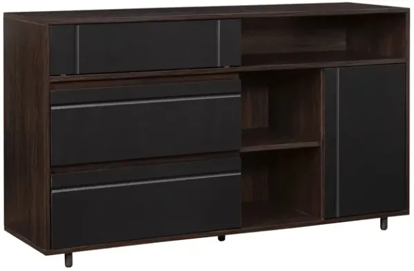 Contemporary Detailed Door Sideboard With Open Storage