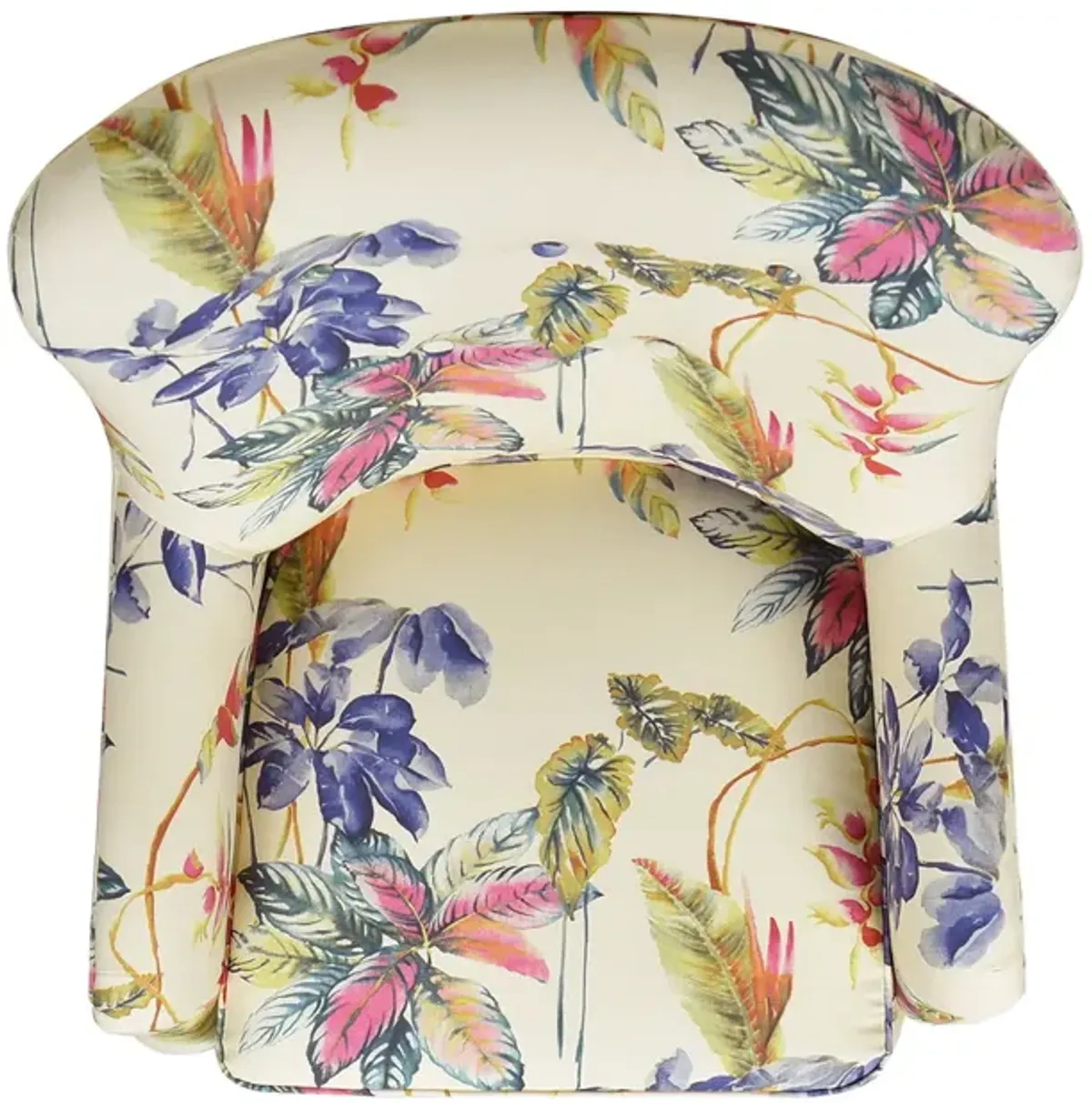 Paradise - Upholstered Arm Chair Floral Printed On Cotton - Off-White