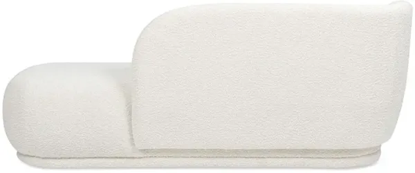 Aire - RAF Modern Rounded Chaise Lounge - Ivory White