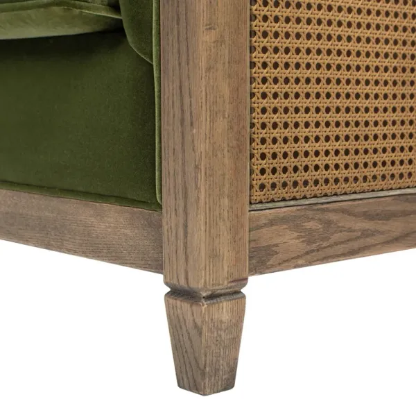 Georgia - Cane Tuxedo Sofa - Olive Green