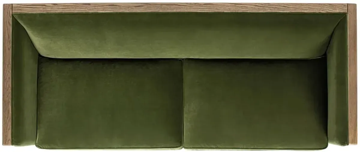 Georgia - Cane Tuxedo Sofa - Olive Green