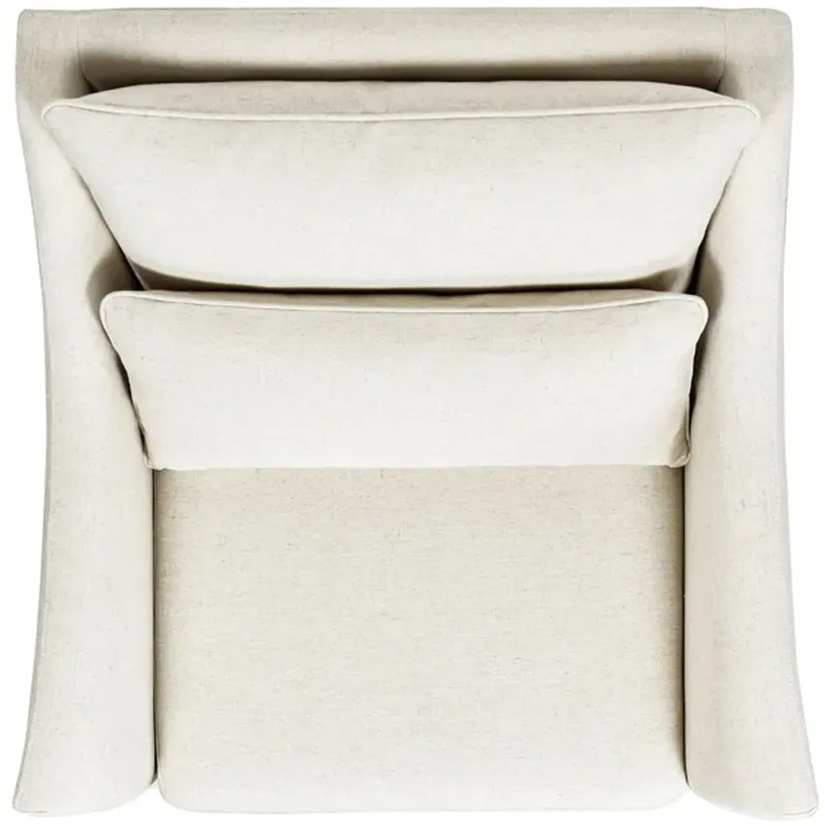Ada - Flared Arm Contemporary Armchair With Lumbar Pillow - Flax White