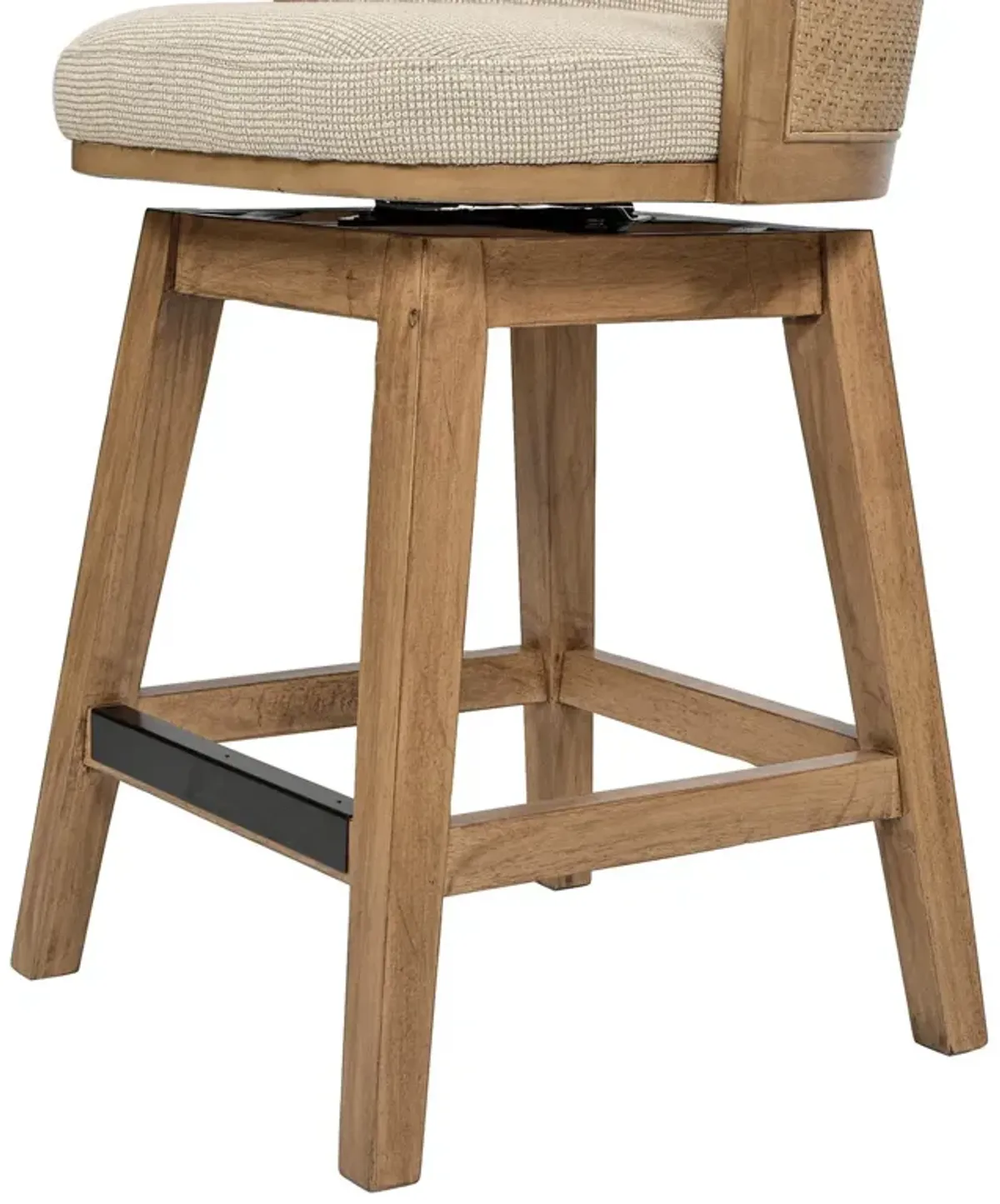 Bahama - Cane High Back Swivel Counter Stool With Recessed Arms Textured Weave - Taupe Beige