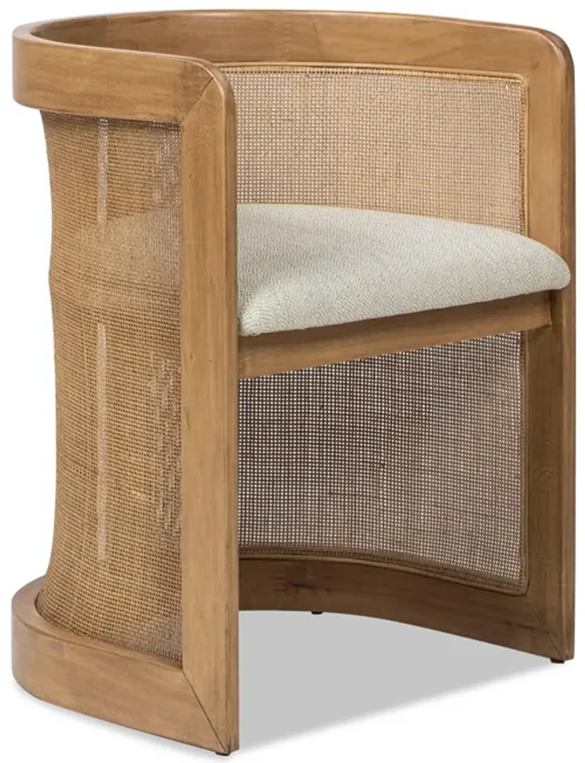 Lilith - Curved Upholstered Dining Chair, Stain Resistant High - White Pepper