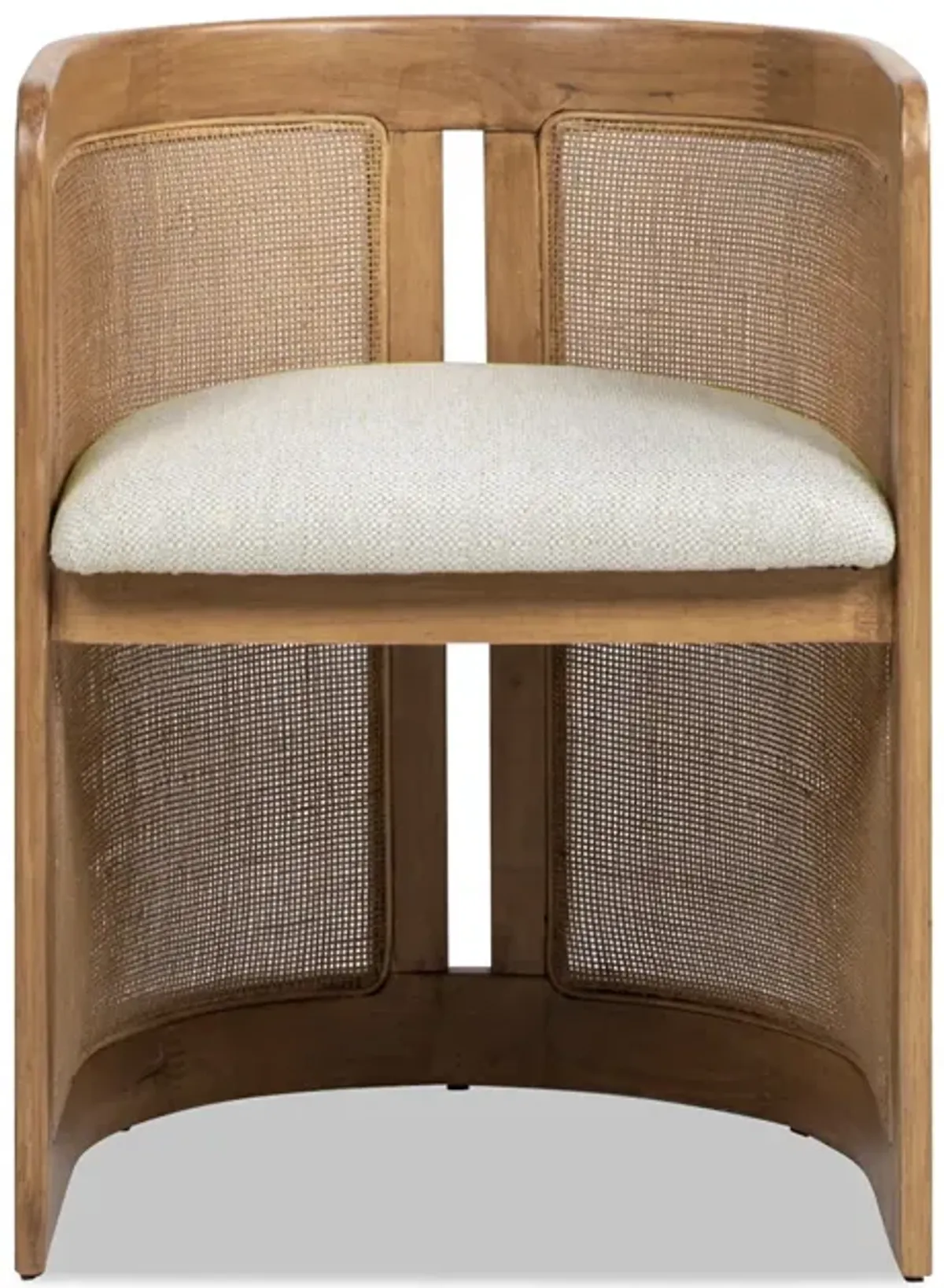 Lilith - Curved Upholstered Dining Chair, Stain Resistant High - White Pepper