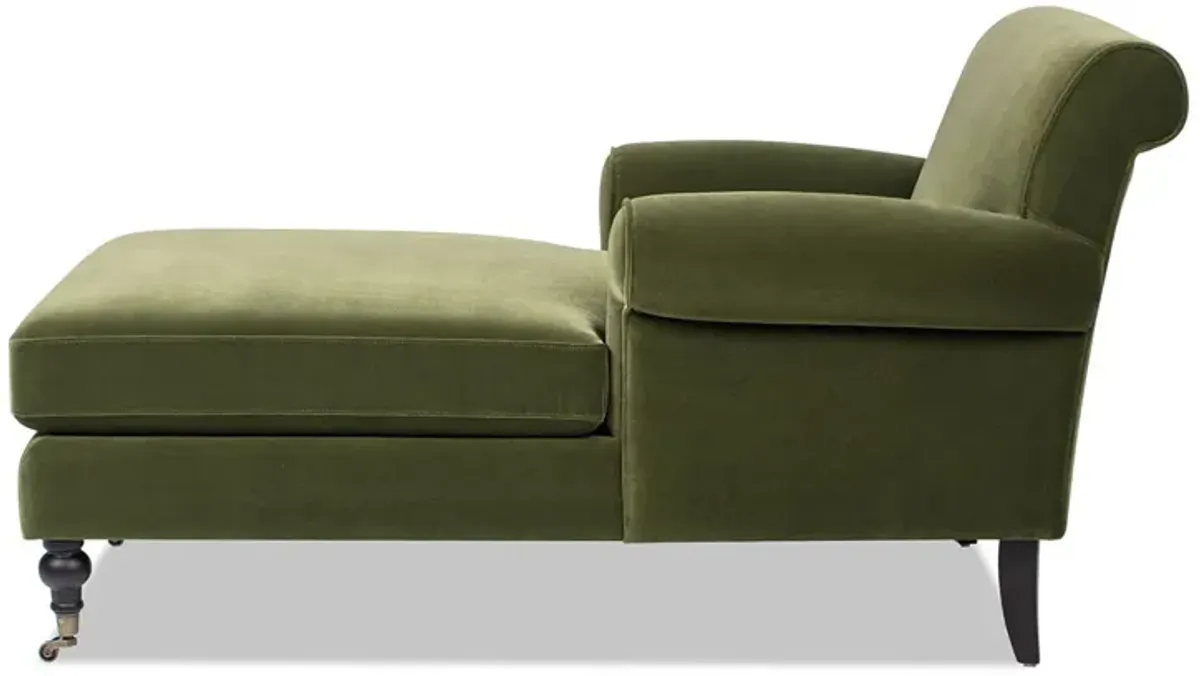 Alana Lawson - Chaise Lounge Chair - Olive Green