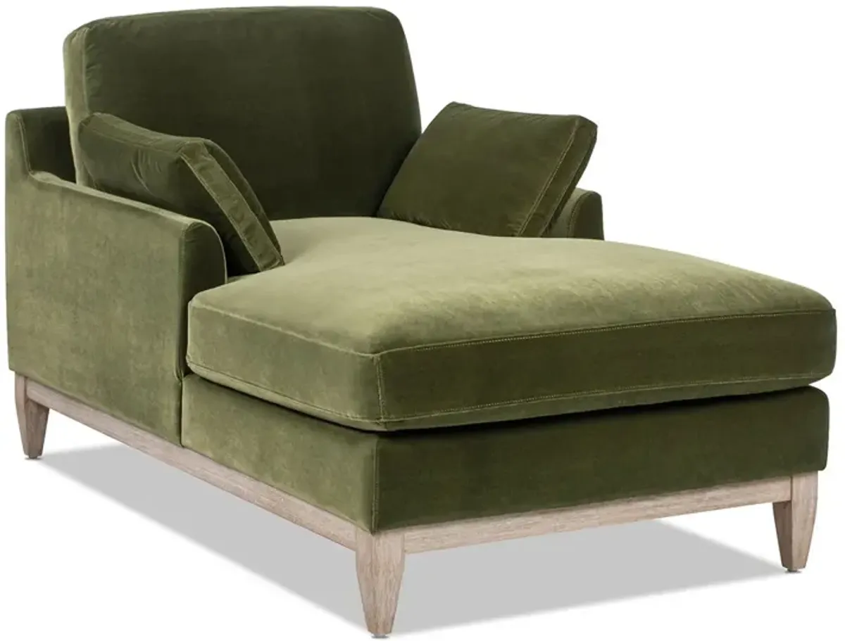 Pasadena - Modern Farmhouse Chaise Lounge Chair - Olive Green