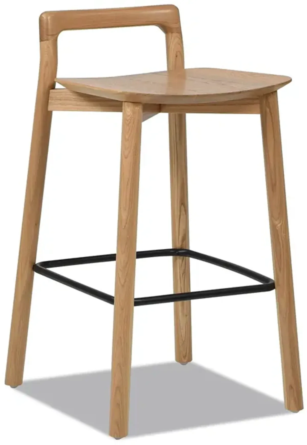 Sven - Modern Minimalist Low Back Counter Stool - Natural Blonde Ash