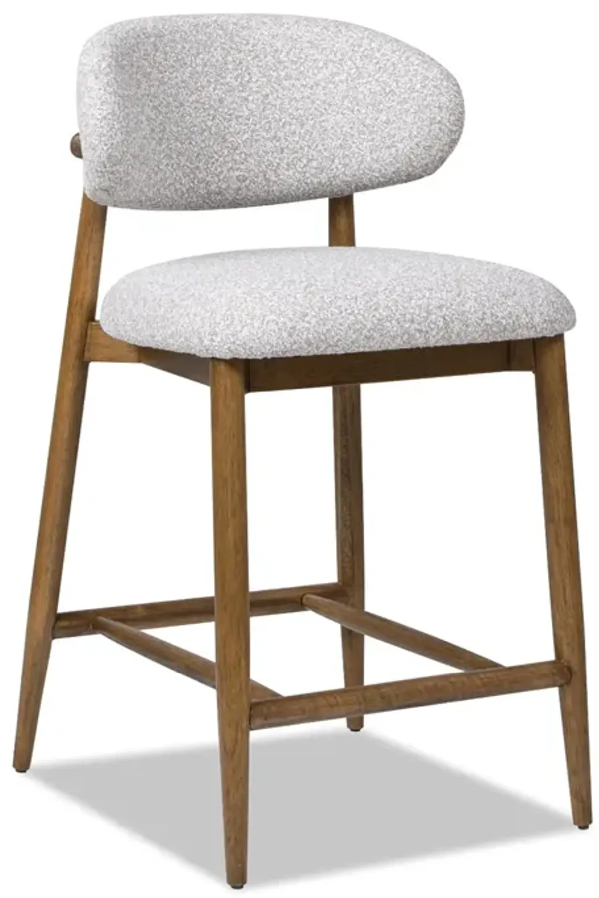 Locke - Modern Upholstered Counter Stool With Frame - Salt / Pepper