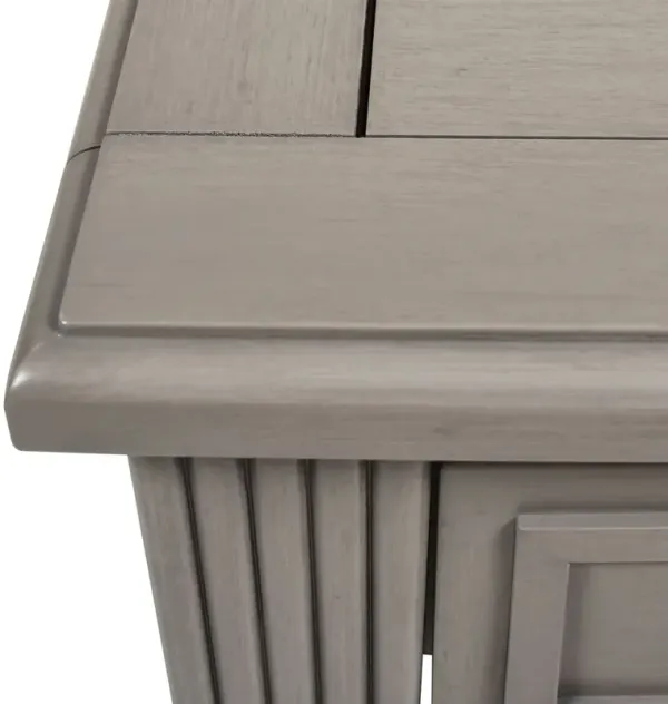 Dauphin - Storage Shelf Side Table - Gray Cashmere