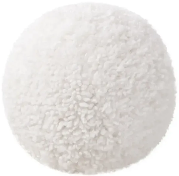 Ayla - Round Sphere Accent Ball Throw Pillow - Curly White