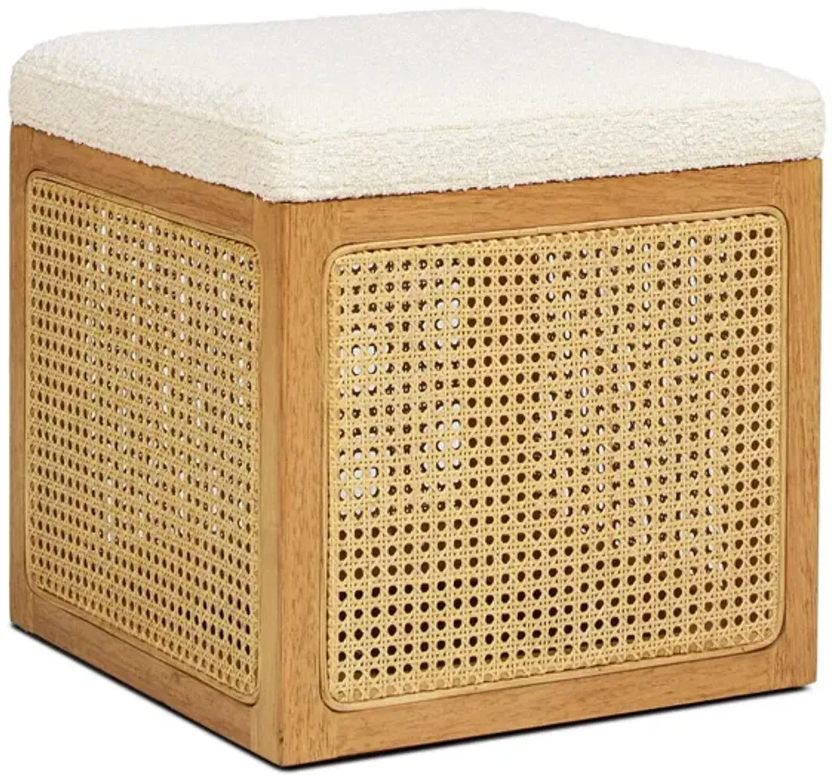 Nina - Elegant Design Cane Webbing Cube Ottoman