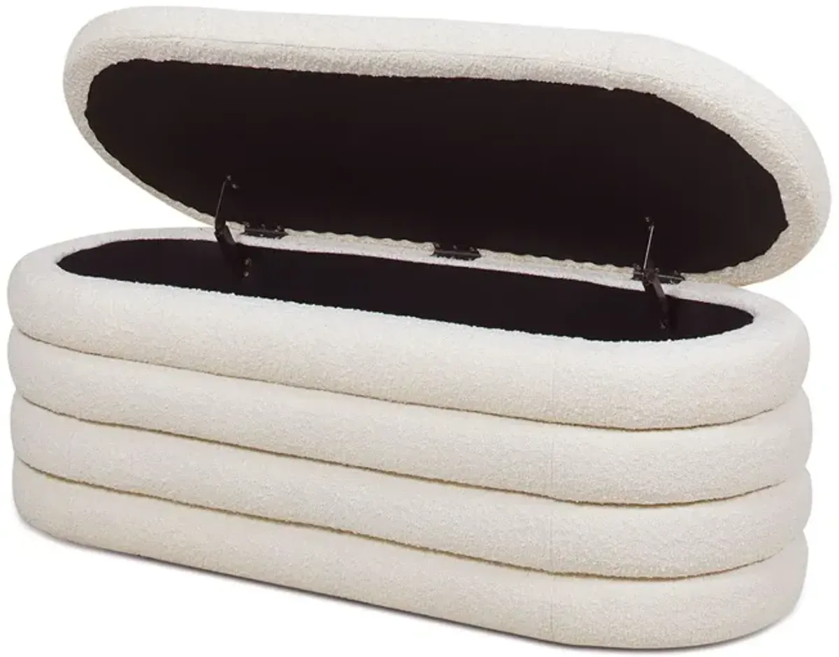 Fuji - Upholstered Oval Storage Bench
