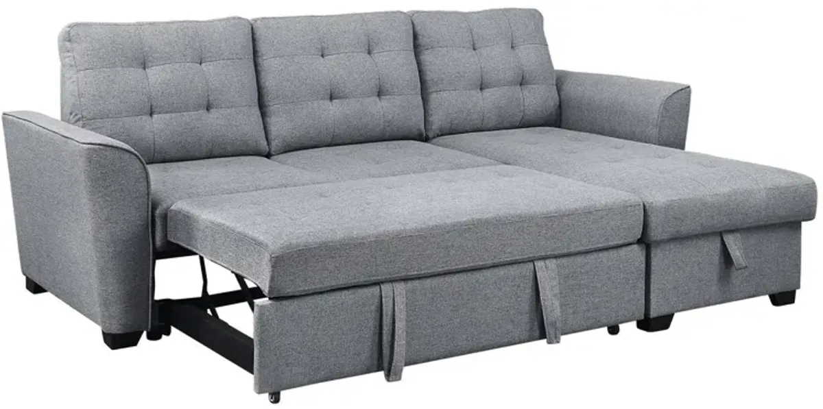 Avery - Sleeper Sectional Sofa With Reversible Storage Chaise - Light Gray