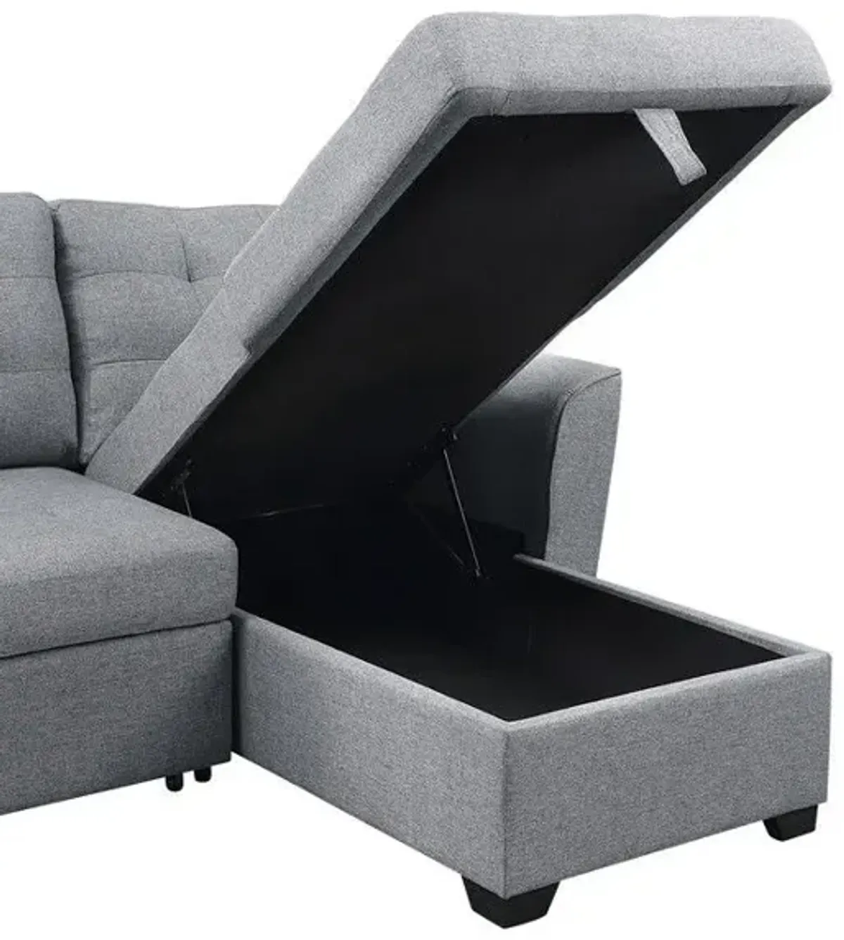 Avery - Sleeper Sectional Sofa With Reversible Storage Chaise - Light Gray