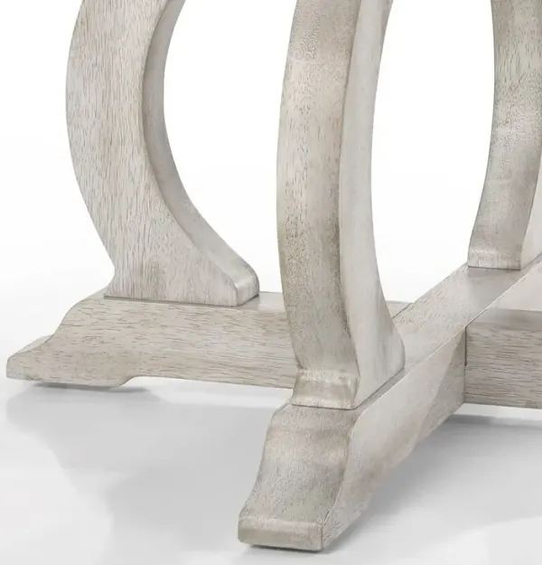 Havanna - Wide Vintage Round Dining Table With Off White Colored Base - Walnut