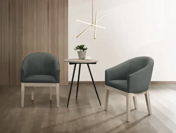 Neroli - Fabric Accent Chairs And Side Table Living Room (Set of 3) - Gray