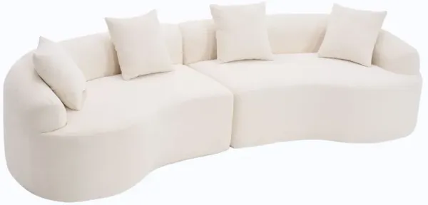 4 Seater Sofa With Chenille Fabric, 30D, 60 Hardness Full Sponge, 4 Pillow For Living Room, Home Furniture Sleeper Sectional Sofa For Apartment