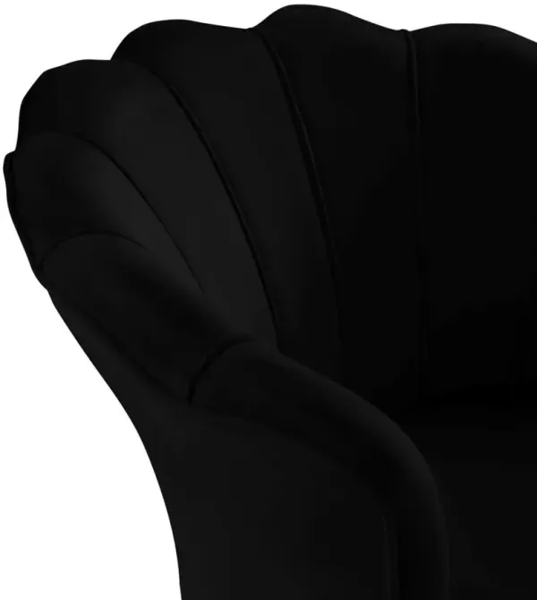 Angelina - Velvet Scalloped Back Barrel Accent Chair With Metal Legs