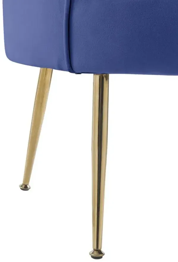 Angelina - Velvet Scalloped Back Barrel Accent Chair With Metal Legs