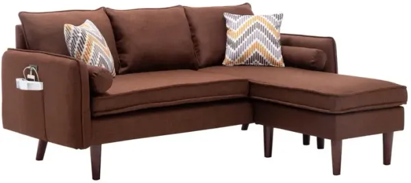 Mia - Sectional Sofa Chaise With USB Charger And Pillows