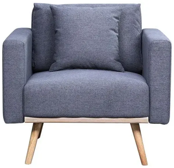 Easton - Linen Fabric Chair With USB Charging Ports Pockets And Pillows