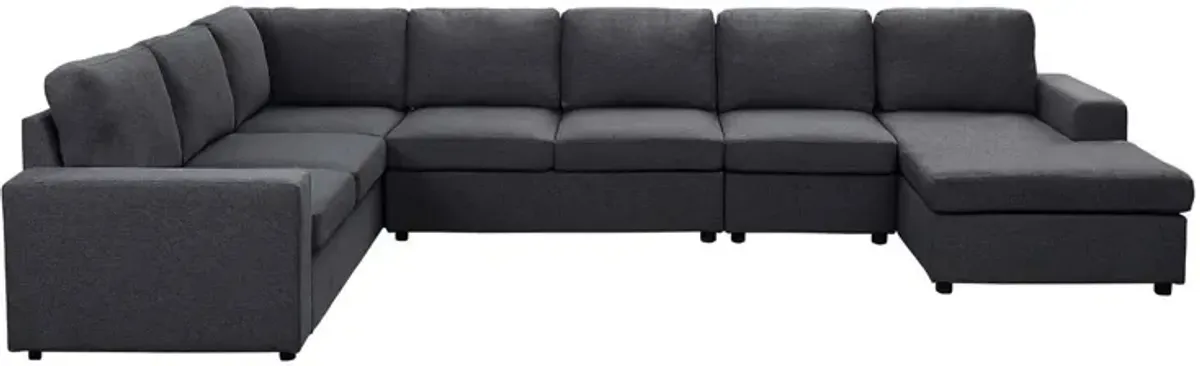 Hayden - Linen 7 Seat Reversible Modular Sectional Sofa Chaise