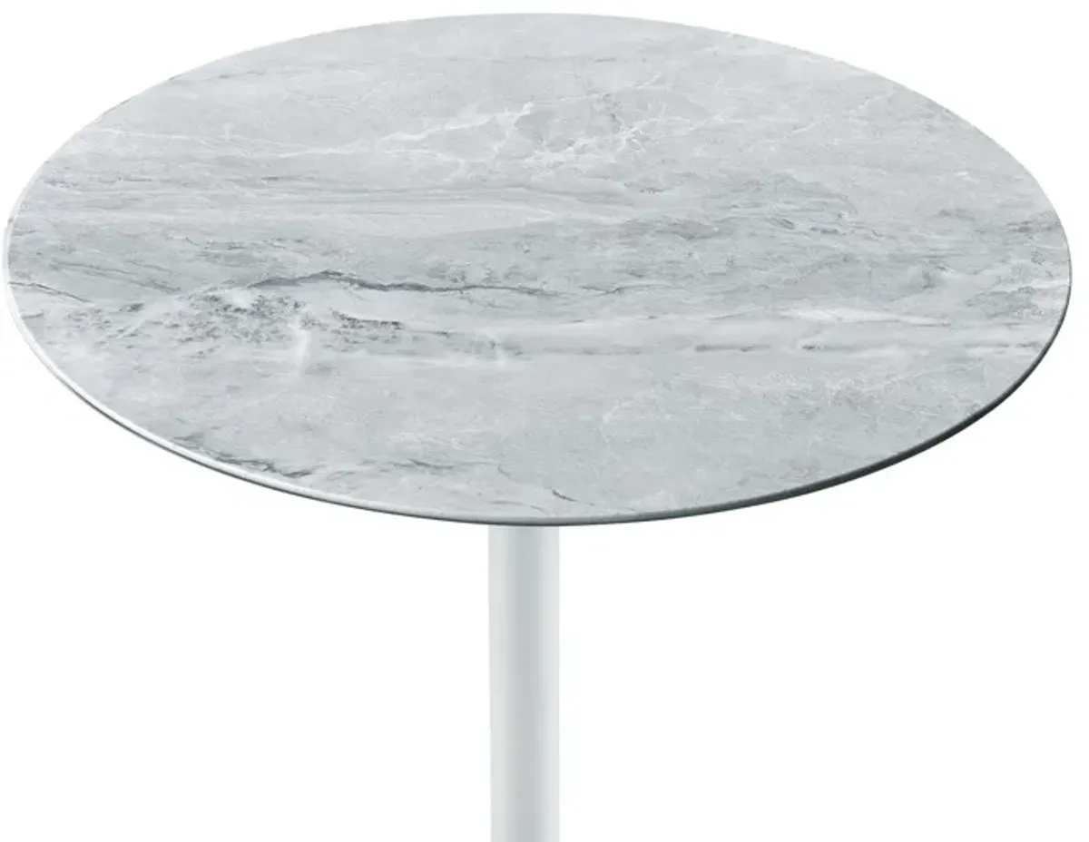 Orbit - 15.5" End Table With Height Adjustable Marble Textured Top
