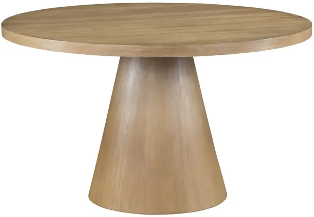 Delphine - Round Dining Table Set With Chairs (Set of 5) - Oak Finish And Gray