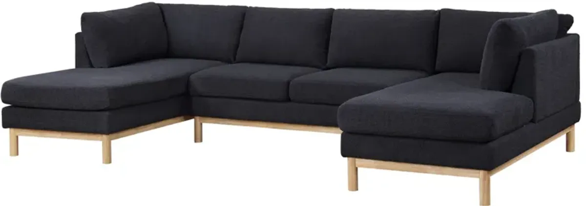 Hallie - Wide Sherpa Double Chaise U-Shape Sectional Sofa