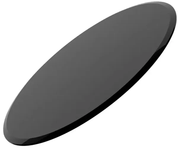 36" Round Tempered Glass Table Top Black Glass Thick Beveled Polished Edge