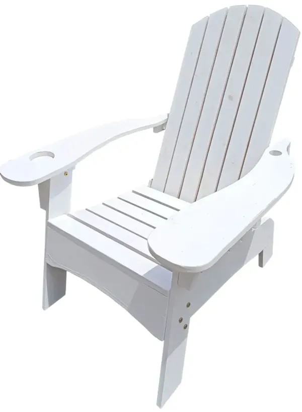 Outdoor Or Indoor Wood Adirondack Chair With An Hole To Hold Umbrella, On The Arm