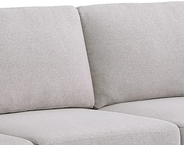 Kristin - Linen Fabric Loveseat - Light Gray