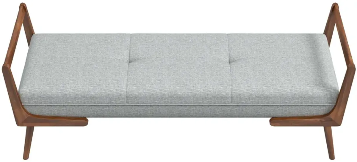 Cora - Mid-Century Modern Gray Bench - Gray