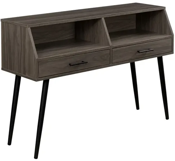Contemporary 2 Drawer Angled Entry Table - Slate Gray