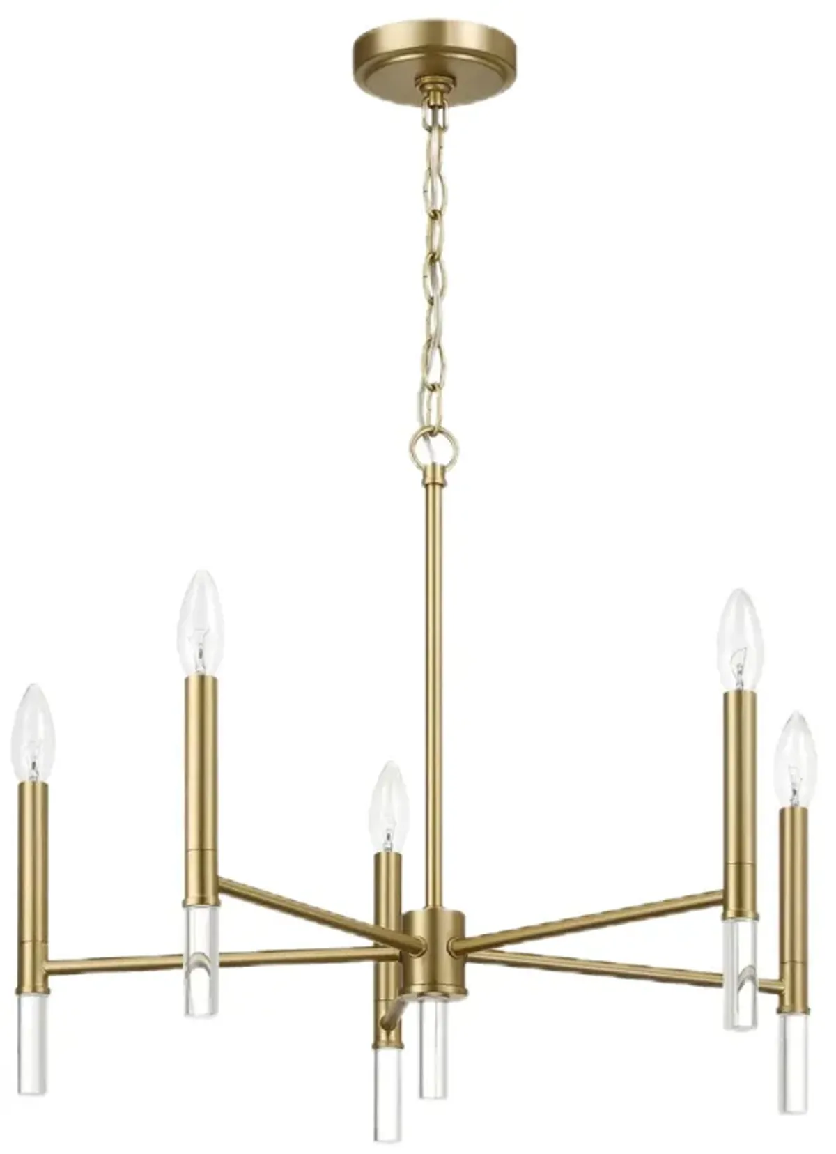 Courtyard - 5 Light Candle Light Chandelier - Clear / Gold