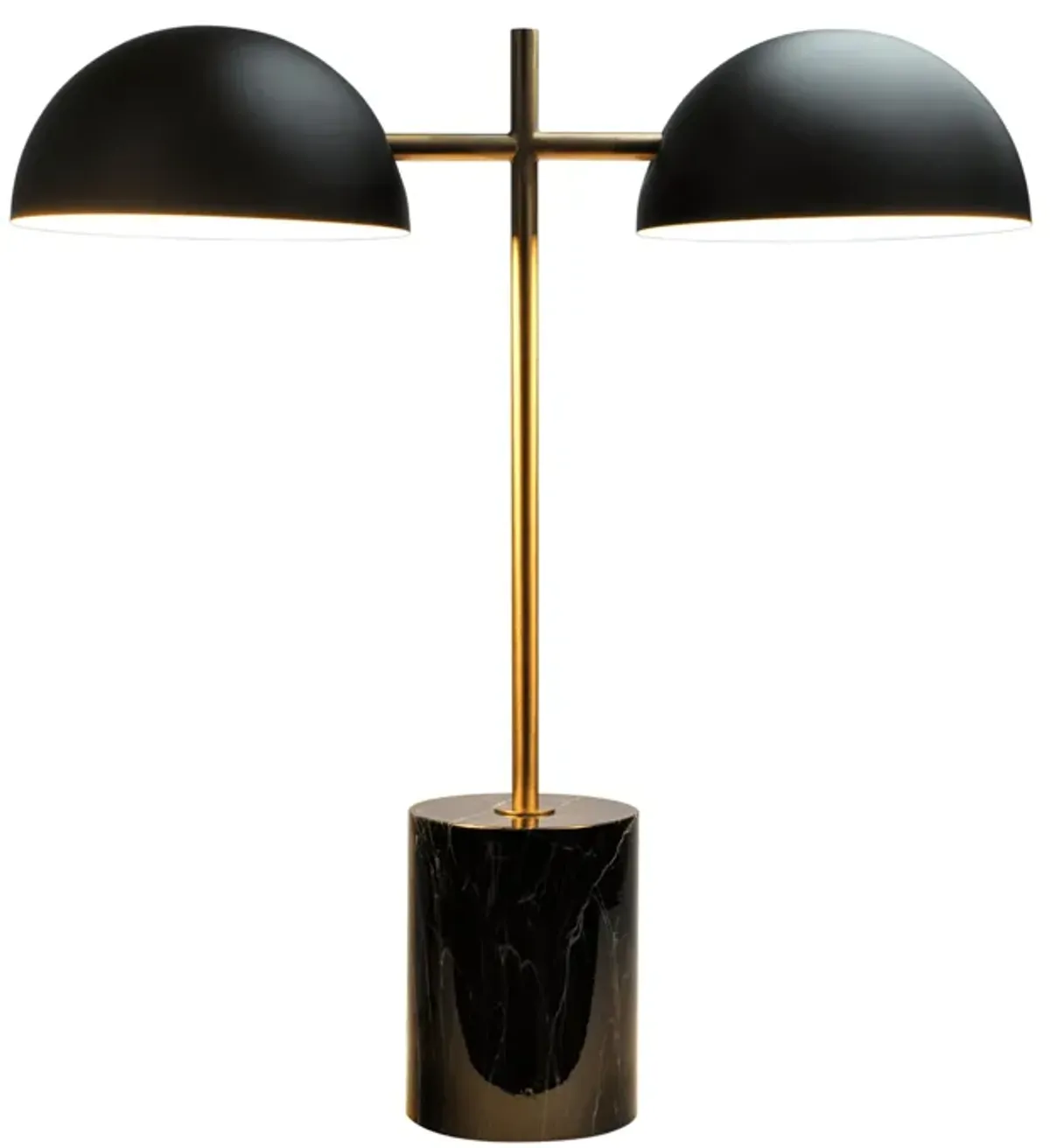 Nova - Hydro Table Lamp With On / Off Switch Double Lamp - Black / Gold / Marble