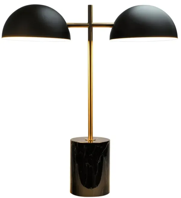 Nova - Hydro Table Lamp With On / Off Switch Double Lamp - Black / Gold / Marble