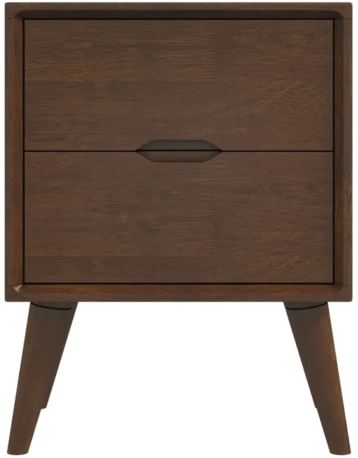 Alexandra - Night Stand With 2 Drawers - Walnut Brown